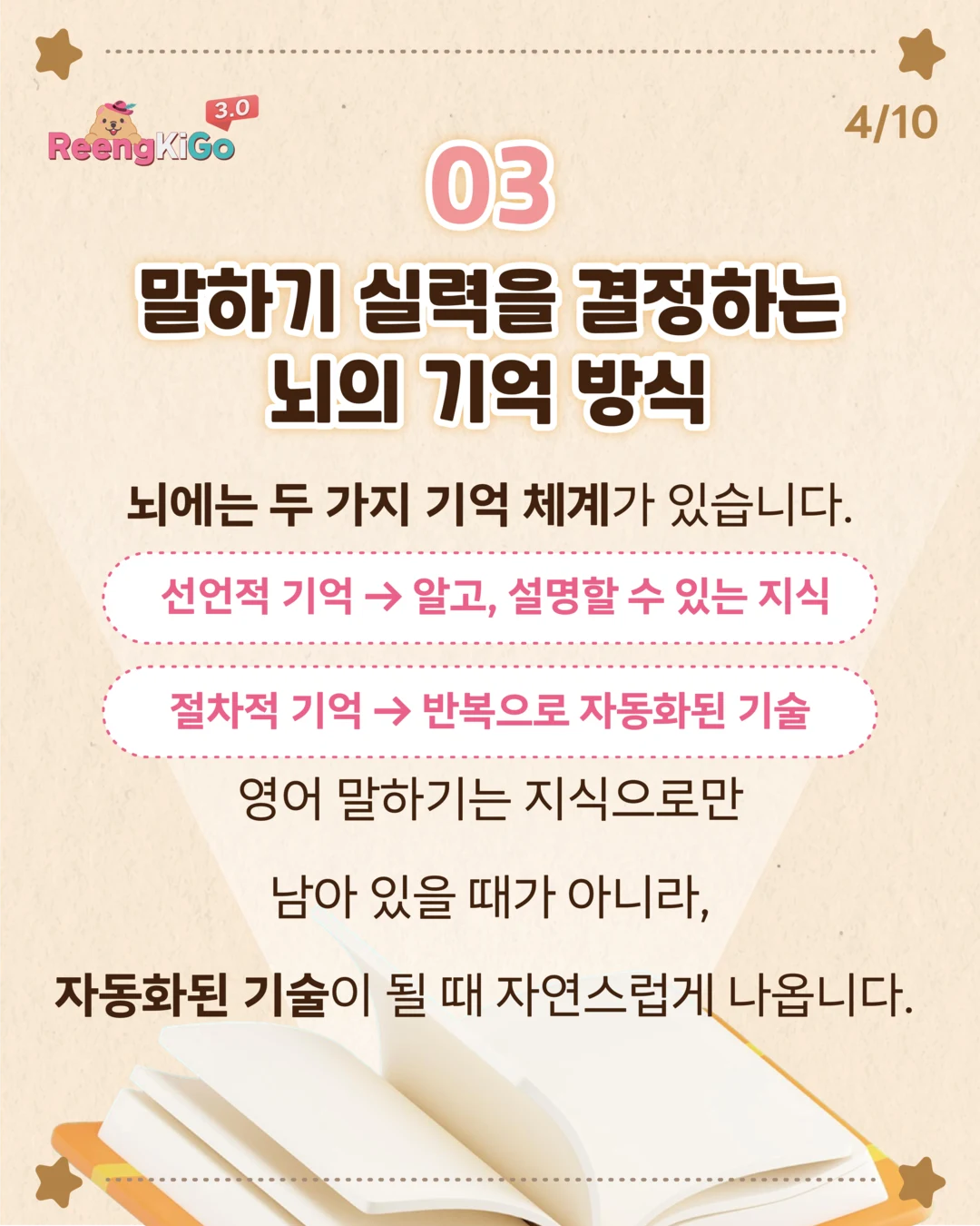 링키고에 대하여 카드 4/11 — 03 말하기 실력을 결정하는 뇌의 기억 방식